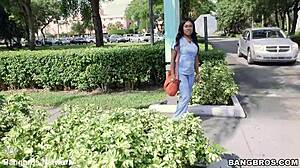 Ebony Nurse Gets Deepthroated And Fucked On Bus