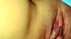 real couple's hot latina girlfriend gets pussy licked and tits sucked before creamy bedroom creampie