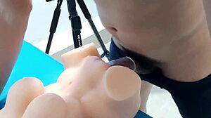 young guy strokes hard with kinky toy next door