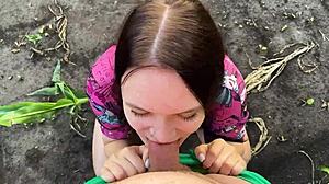 stepsis got so nervous in cornfield she needed stepbro's big cock comfort