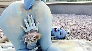 monika fox prolapses ass pussy with huge dildo squirts in forest