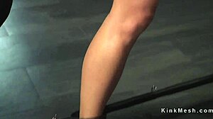 SPIDER-GAGGED BLONDE SLAVE SPANKED AND CHOKED HARD!