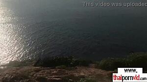 Amateur Thai Teen Cherry Quick Beach Blowjob for BF