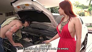 Mechanic Overhauls Busty Latina Client's Every Curve