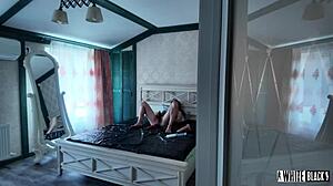 yo that perverted stepmom took stepson's giant dildo cock and fist deep