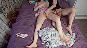 woke up horny so i jerked off hubby then 69 mutual masturbation fuck