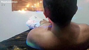 brazilian milf stuffs toys deep in blonde's dress-up pussy!