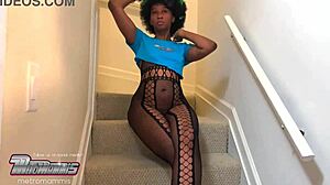 Sloppy hippie girl's wet staircase blowjob gagging deep 😛💦🍆