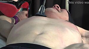 Japanese mistress Kira smothers slave with facesit and cbt pain