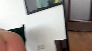 she snaps selfies in mirror, masturbating in panties socks boobs bouncing