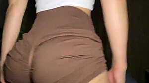 Roommate blasts cum all over fitness girl's juicy ass