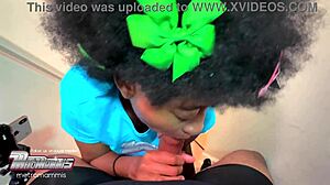 Sloppy hippie girl's wet staircase blowjob gagging deep 😛💦🍆