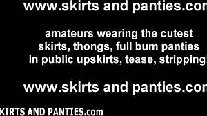 Sascha flashes her tiny panties everywhere