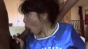 May lee handling two monster black cocks at once?