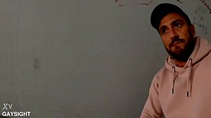 mathieu ferhati jerks off solo in a parking lot