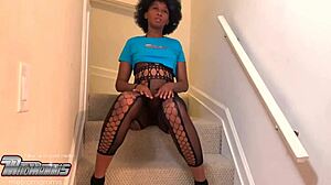 Sloppy hippie girl's wet staircase blowjob gagging deep 😛💦🍆