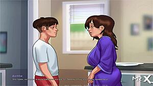 SUMMERTIME SAGA Mature Jerks Off Teen Cock E1 51!
