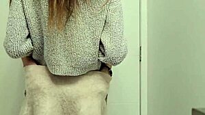 petite cutie moans loud in bathroom stall