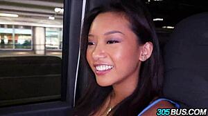 Alina Li Brunette Teen Slut Whore Needs Cock Humiliation Public Bus Car Sex for Cash