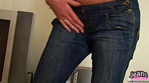 skinny milf wife strips tight jeans for neighbor