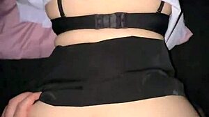 Big titted asian student rips skirt for creampie doggystyle in dorm