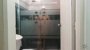 hey sis why you cleaning bathroom while i'm bathing?? horny stepsis ends up fucking me spanish style!