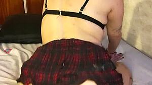 Pendeja puta shoves dildo deep in her big ass!