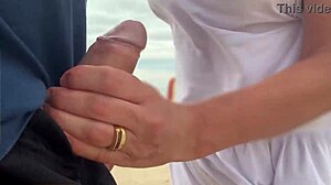busty stranger milf jerked me off till i came in front of everyone watching