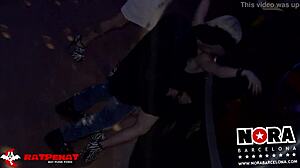 Blonde teen anal slammed hardcore outdoors at spanish nightclub