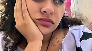 gassy chubby latina bbw farts on toilet while milk intolerant and huge