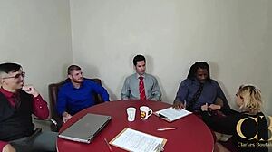 office SLUT takes BBC double penetration 😈🍆💦 crazy orgy!!