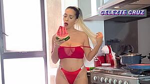 fuck i'm dripping wet while he pounds me in the kitchen