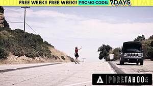 Hey, desperate hitchhiker Kristen Scott, seduce that escaped criminal to save yourself now