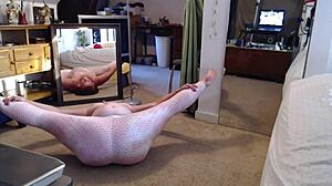 dawnskye1962 mature curvy big natural tits ass belly stretches workouts early morning sexercise update