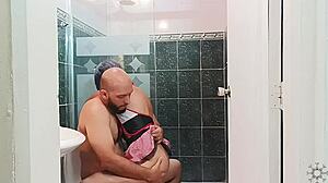 hey sis why you cleaning bathroom while i'm bathing?? horny stepsis ends up fucking me spanish style!
