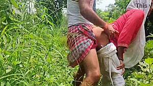 My girlfriend's wild outdoor fuck in the forest feels amazing