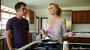 Does classy stepmom moan louder from pussylicking or deep fucking?