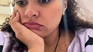 gassy chubby latina bbw farts on toilet while milk intolerant and huge