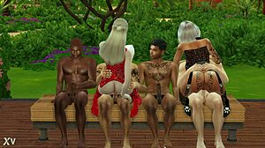 danna and granny june take on monster bbc gangbang, bimbo granny lovin every huge black cock pound