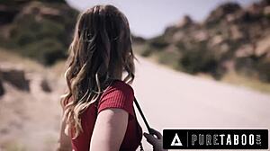 Hey, desperate hitchhiker Kristen Scott, seduce that escaped criminal to save yourself now