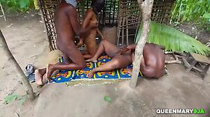 Granny's Hut Turns Into Wild Ebony Creampie Orgy!