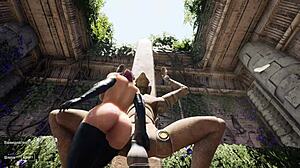 Lara Croft's Holes Stuffed By Animated Huge Dick Statue Gangbang Mystery
