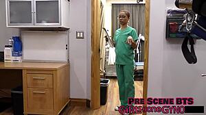 just a quick rectal exam formality before the buttplug slips in nice and deep - aria nicole