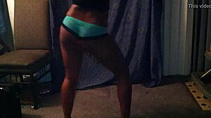 skinny black chick dances seductively
