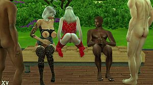 danna and granny june take on monster bbc gangbang, bimbo granny lovin every huge black cock pound