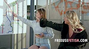 i was so bored until this teen babe and milf hopped on for a wild 3some ride on the bus