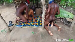 Granny's Hut Turns Into Wild Ebony Creampie Orgy!