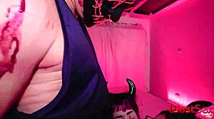 Two halloween sluts ride huge cocks in mff threesome orgy