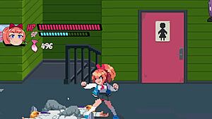 Lewd city girls tease in garter belt stockings