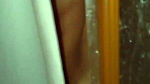 boldly spying stepsister's wet big tits in steamy shower